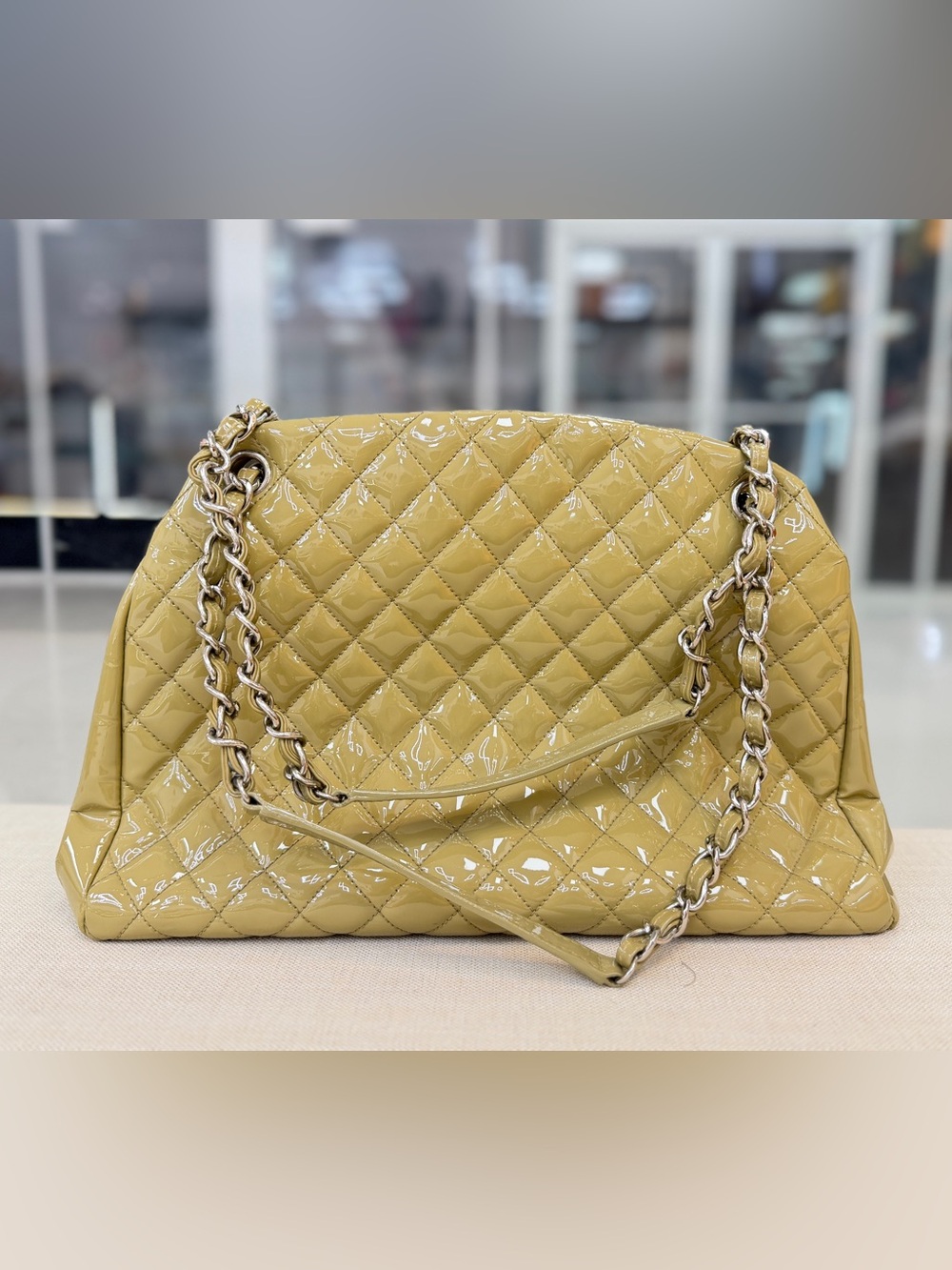 CHANEL Mademoiselle patent leather handbag